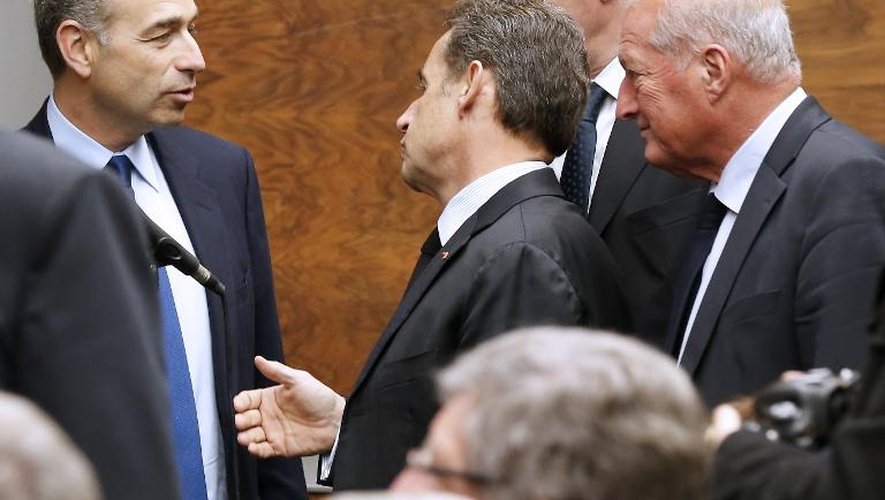 Jean-François Copé et Nicolas Sarkozy le 2 décembre 2014 à Paris