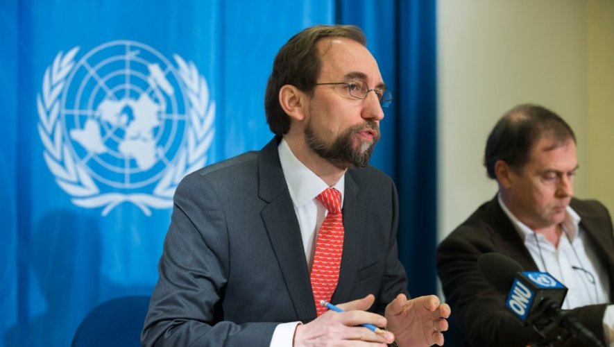 Le Haut Commissaire de l'ONU aux droits de l'homme, Zeid Ra'ad Al Hussein, lors d'une conférence de presse le 1er février 2016 à Genève