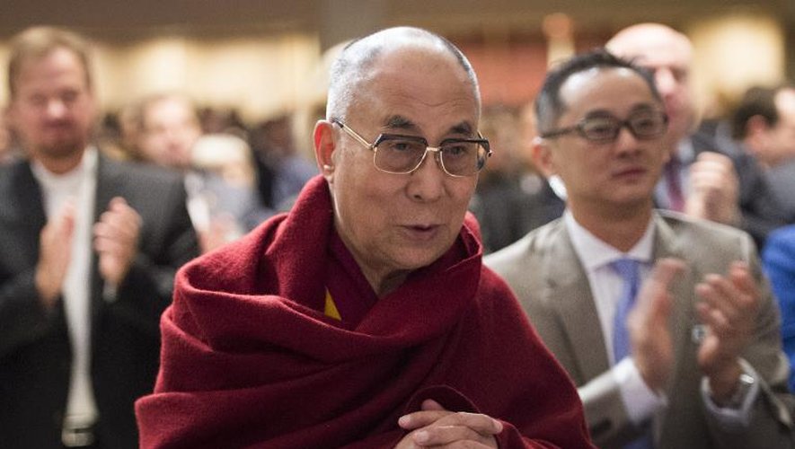 Le dalaï lama à Washington DC  lors d'une réunion à laquelle particpe Barack Obama, le 5 février 2015