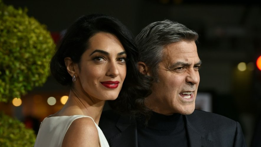 George Clooney et son épouse Amal à l'avant-première de "Ave César" le 1er février 2016 à Westwood, en Californie