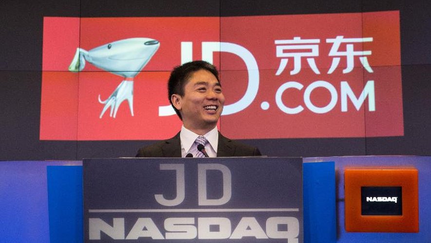 Qiangdong Liu, le fondateur du site de commerce en ligne chinois JD.com, le 22 mai 2014 à la Bourse de New York