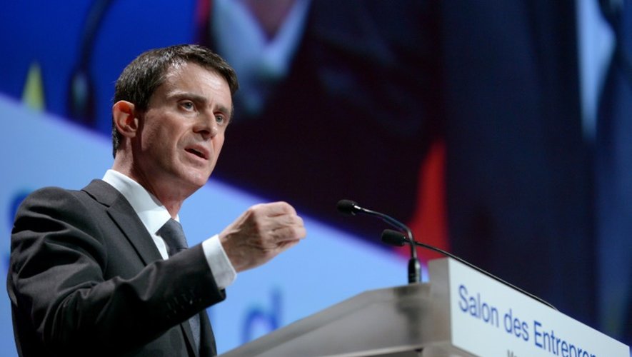 Le Premier ministre Manuel Valls au salon des Entrepreneurs à Paris, le 3 février 2016