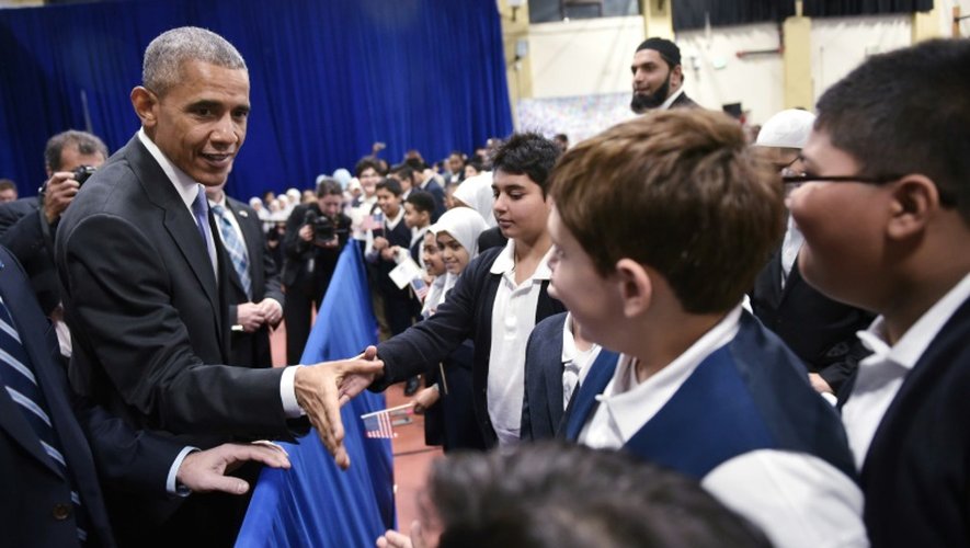 Visite de Barack Obama dans une mosquée à Baltimore, le 3 février 2016