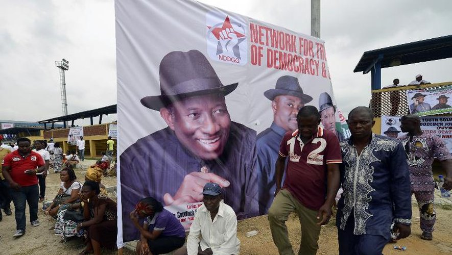 Des partisans de Goodluck Jonathan à Port Harcourt le 28 janvier 2015