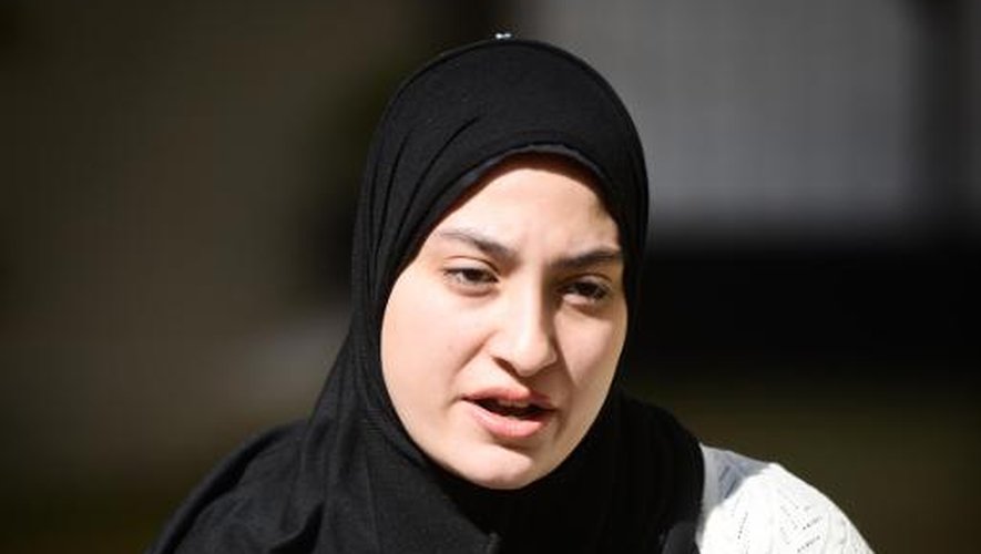 Jihane Rached, l'épouse du journaliste égyptien de la chaîne Al-Jazeera emprisonné Baher Mohamed, le 5 février 2015 au Caire
