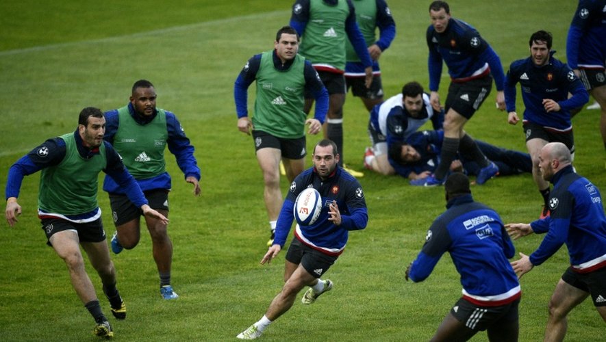 Le XV de France à l'entraînement au centre du rugby de Marcoussis, le 2 février 2016
