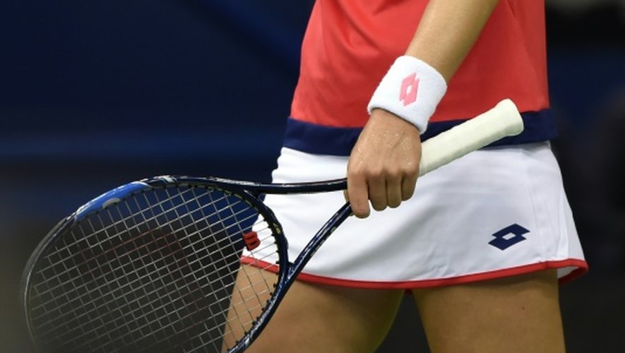 La Russe Ekaterina Makarova lors son match de Fed Cup face à la Néerlandaise Kiki Bertens, le 6 février 2016 à Moscou