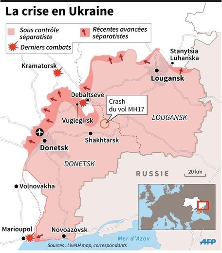 Carte de la situation militaire sur la crise ukrainienne