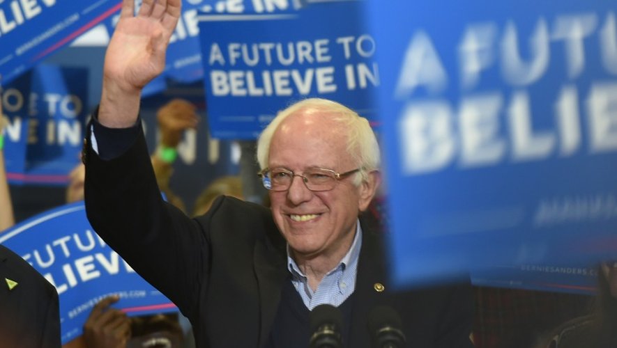 Le candidat démocrate à la primaire Bernie Sanders le 7 février 2016 à Portsmouth, New Hampshire