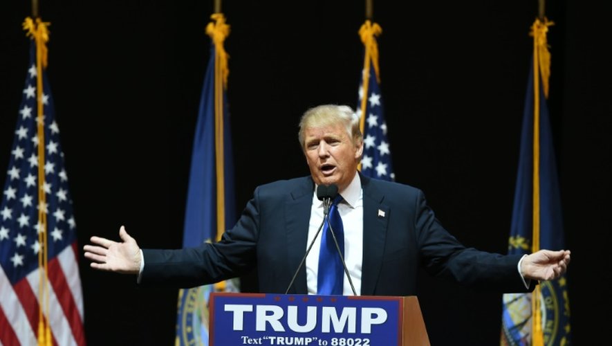 Le candidat à la primaire républicaine Donald Trump le 8 février 2016 à Manchester dans le New Hampshire