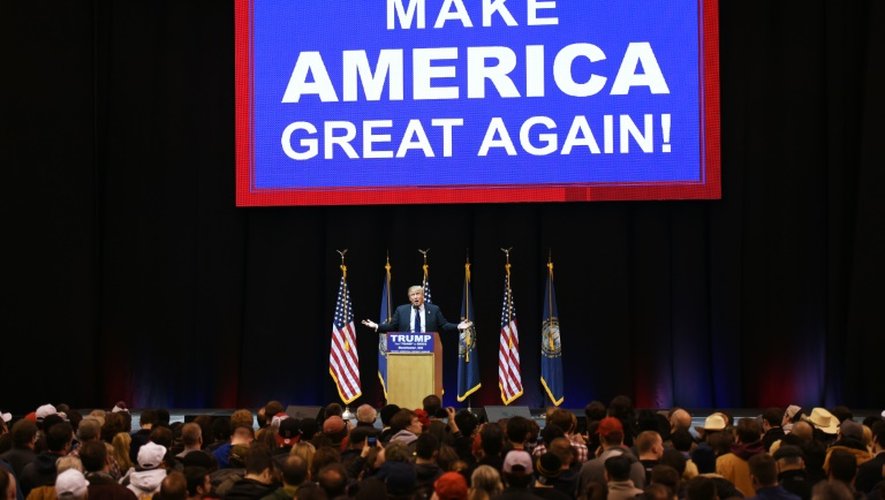 Donald Trump pendant une réunion électorale le 8 février 2016 à Manchester, dans le New Hampshire