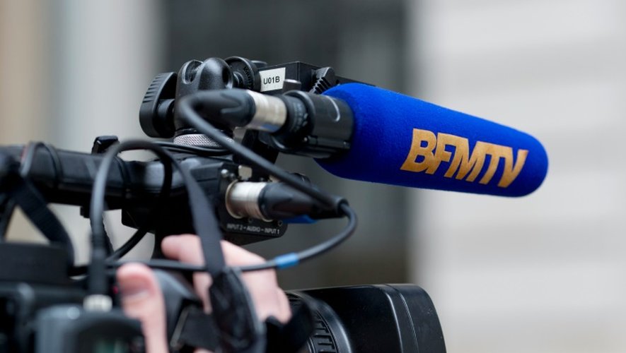 Une caméra de la chaîne d'informations en continu BFMTV le 3 avril 2015 à Paris