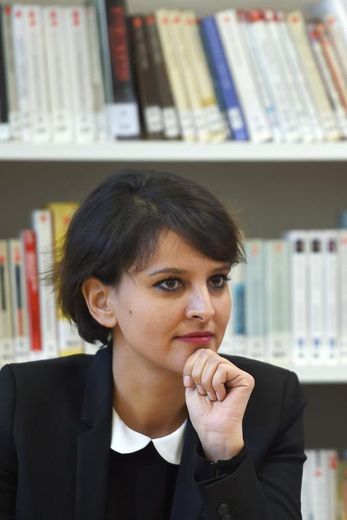 La ministre de l'Education nationale Najat Vallaut-Belkacem à Marseille le 10 février 2015