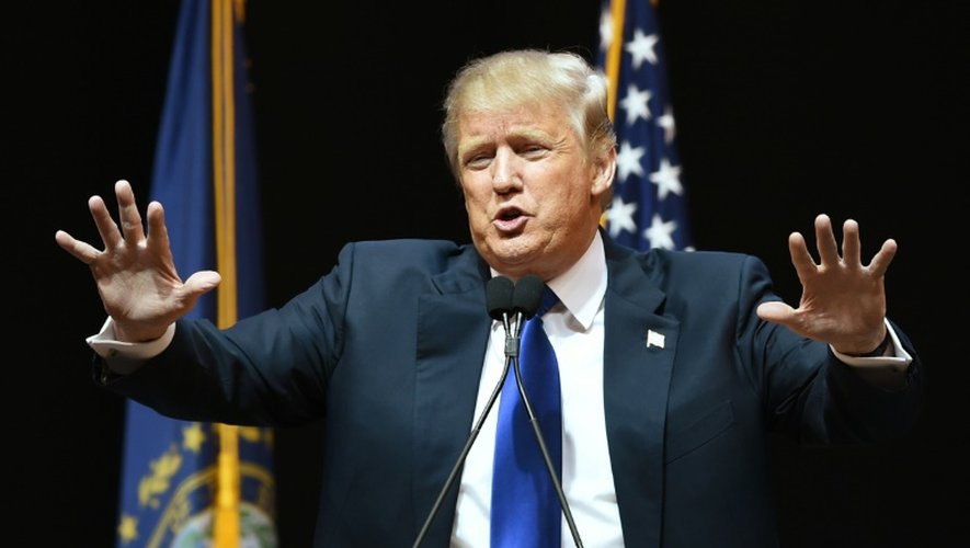 Donald Trump à Manchester, dans l'Etat du New Hampshire, aux Etats-Unis, le 8 février 2016