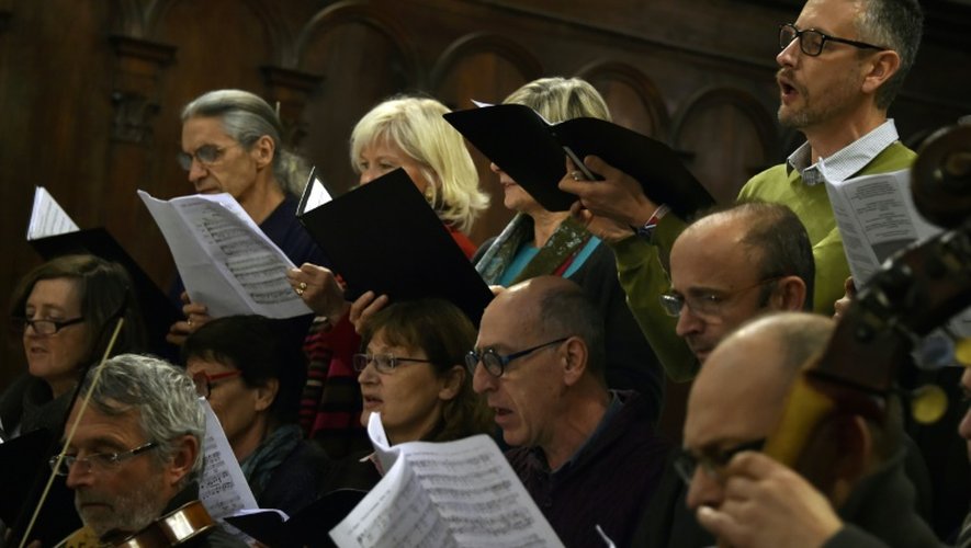 Chanteurs et musiciens interprêtent une cantate de Bach le 7 février 2016 à l'église Saint-Exupère, à Toulouse