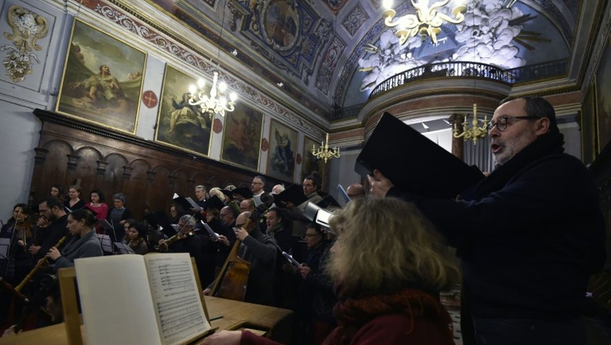 Chanteurs et musiciens interprêtent une cantate de Bach le 7 février 2016 à l'église Saint-Exupère, à Toulouse