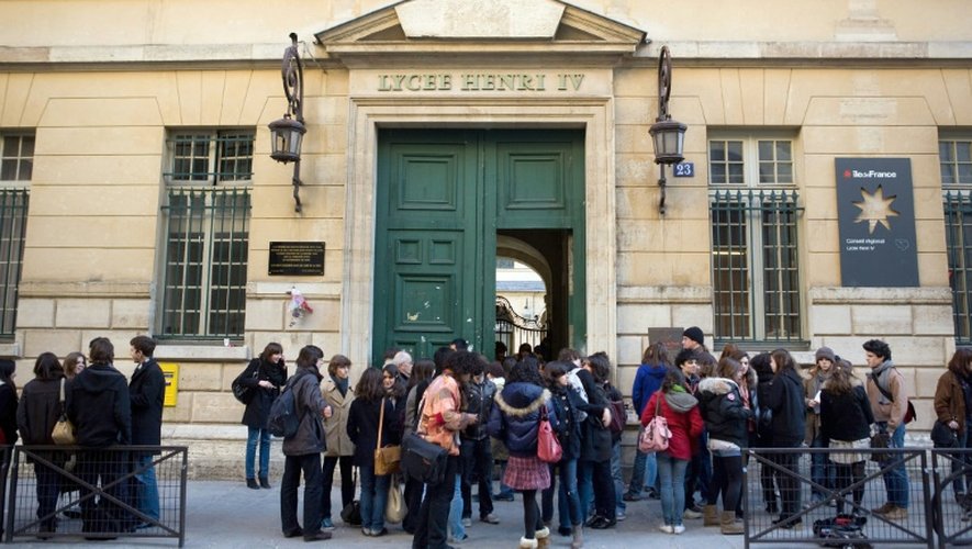 Le lycée Henri IV, visé par des appels menaçants, le 16 février 2016 à Paris