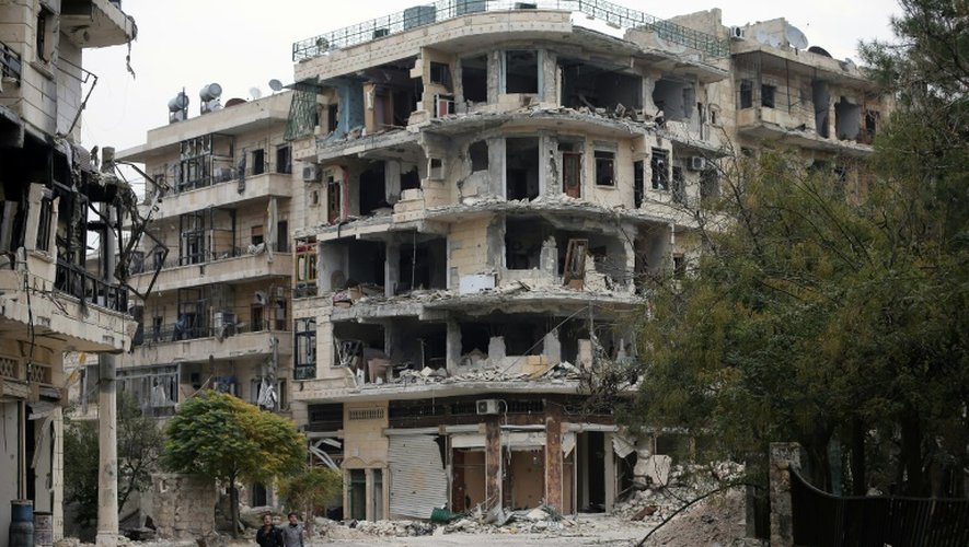Une rue de la ville d'Alep en Syrie, le 16 novembre 2014