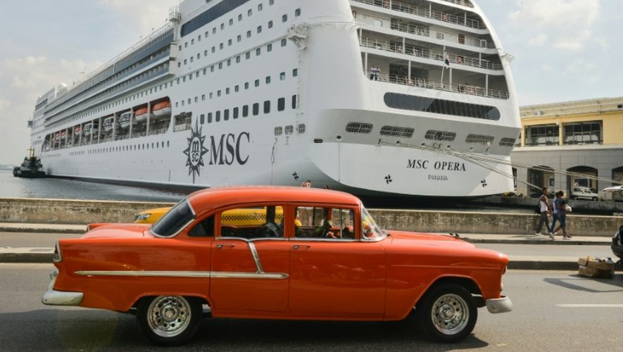 Cuba est une destination prisée des touristes. Un navire de MSC Opera à la Havane, le 18 décembre 2015