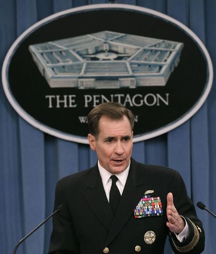 Le porte-parole du Pentagone, le contre-amiral John Kirby, le 9 janvier 2015 à Arlington