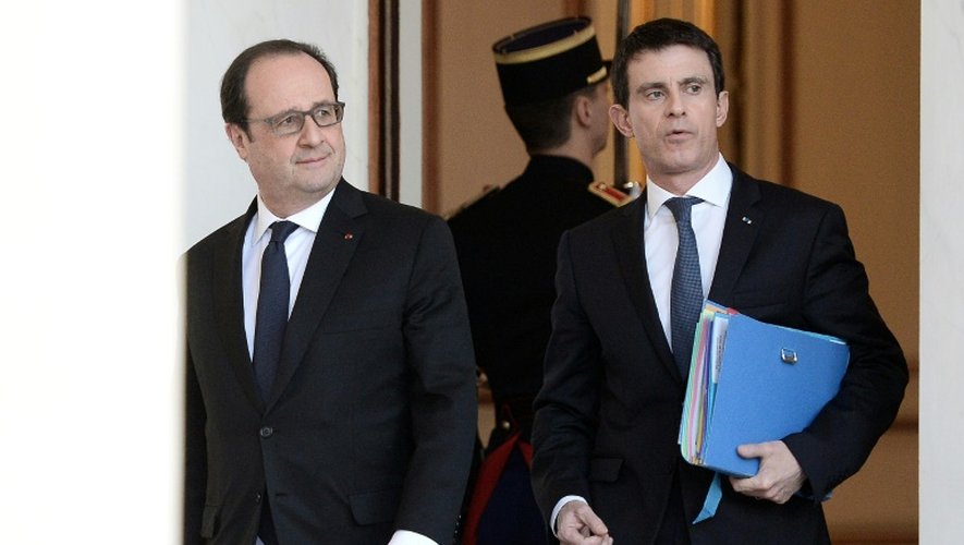 François Hollande et Manuel Valls à l'Elysée, le 10 février 2016