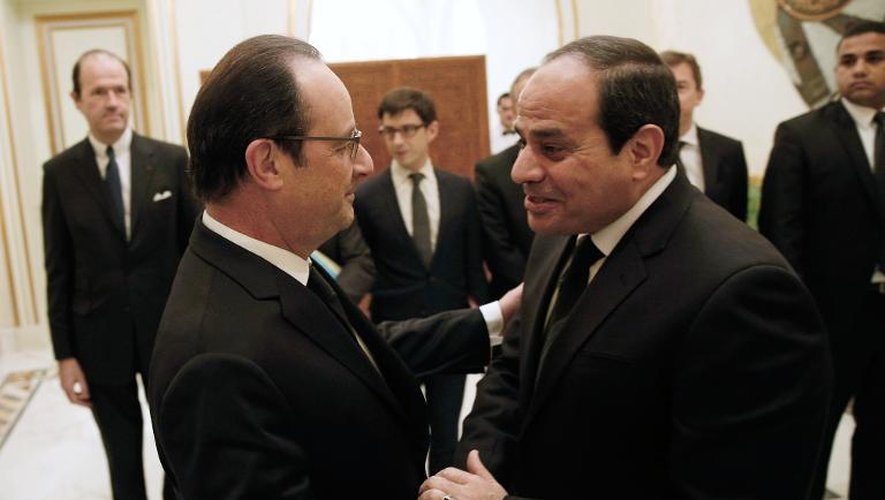 Le président François Hollande et son homolgue égyptien Abdel Fatah al-Sissi le 24 jnavier 2015 à Ryad