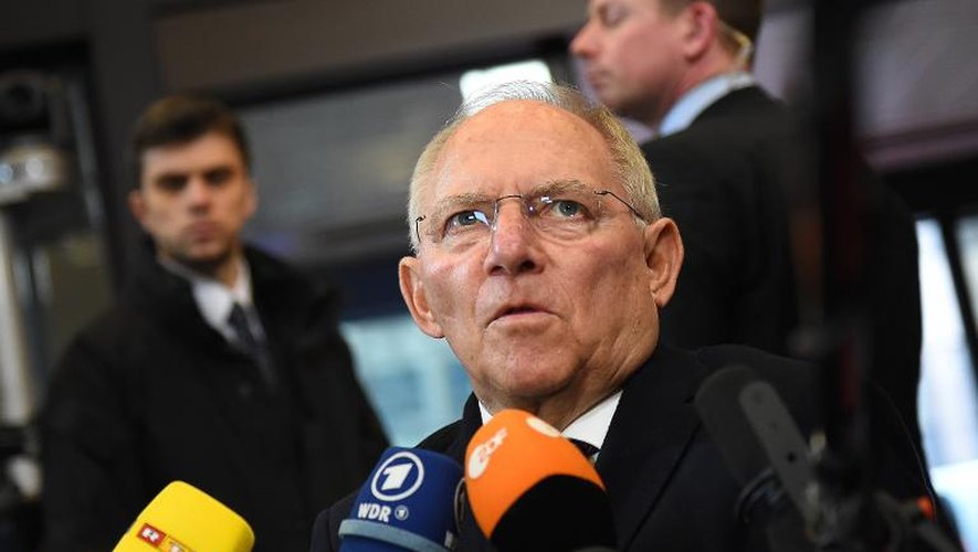 Le ministre allemand des Finances, Wolfgang Schäuble, à Bruxelles, le 16 février 2015