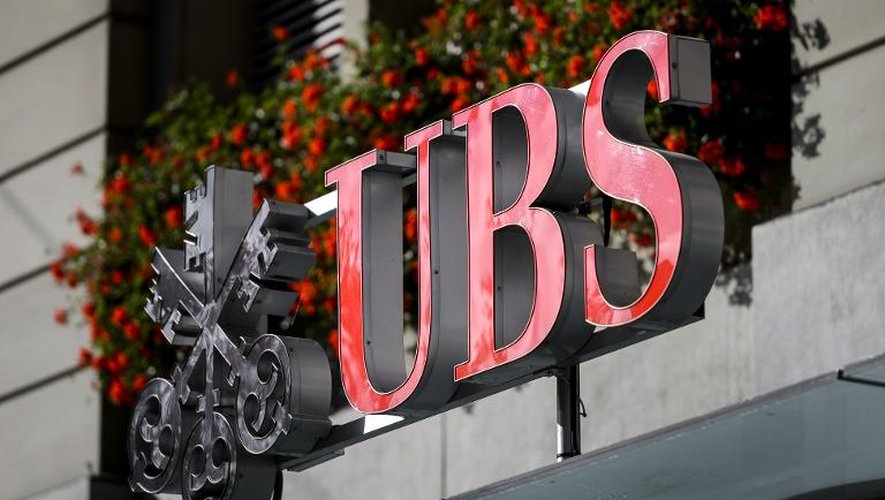 Logo d'UBS sur une filiale de la banque à Berne, photographié le 14 otobre 2014
