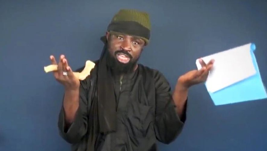 Capture d'écran d'une vidéo du chef de Boko Haram Abubakar Shekau, diffusée le 17 février 2015, dans laquelle il promet d'empêcher la tenue des prochaines élections au Nigeria