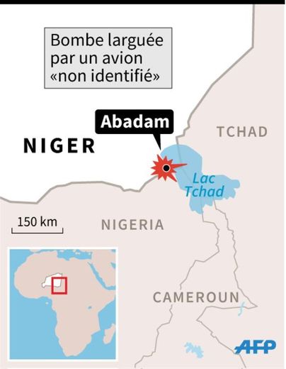 Carte de localisation d'Abadam où une bombe larguée sur un convoi funéraire a fait au moins 36 morts et 27 blessés