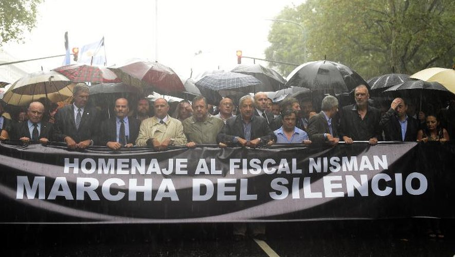 Manifestaion à Buenos Aires le 18 février 2015 après la mort, il y a un mois, du procureur Alberto Nisman