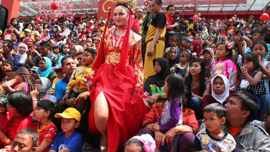 Célébration du nouvel an chinois le 19 février 2015 à Malang sur l'île de Java