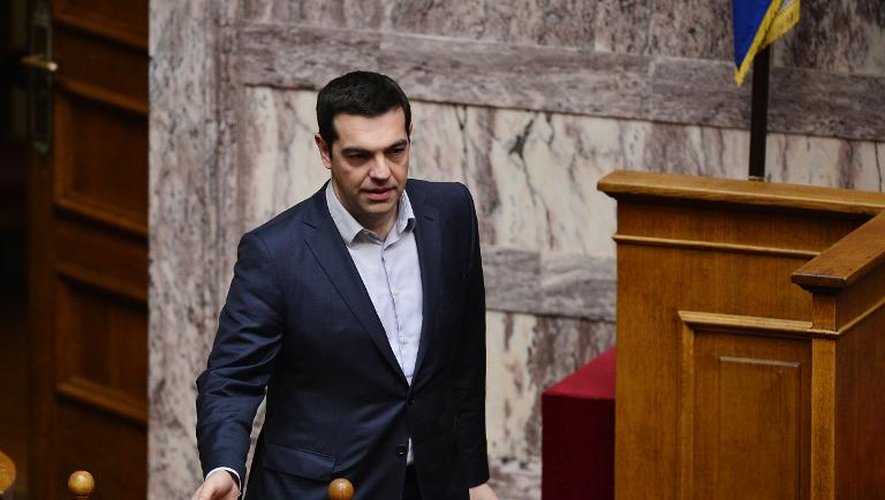 Le Premier ministre grec Alexis Tsipras au Parlement grec le 18 février 2015