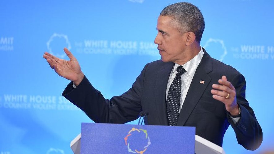 Le président Barack Obama, le 19 février 2015 à Washington, lors d'un sommet consacré notamment à la lutte contre les groupes jihadistes