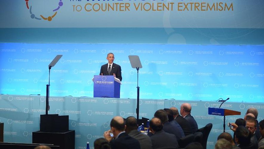 Le président Barack Obama, le 19 février 2015 à Washington, lors d'un sommet consacré notamment à la lutte contre les groupes jihadistes