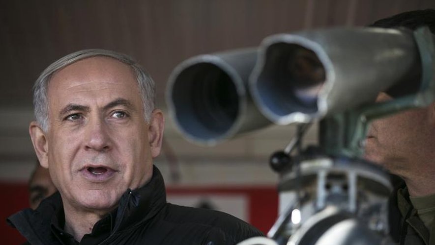 Le Premier ministre israélien Benjamin Netanyahu sur le plateau du Golan le 4 février 2015
