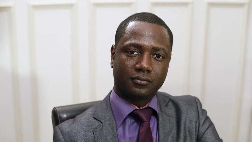 Souleymane, victime d'un acte raciste mardi dans le métro de la part de supporteurs de Chelsea, là Paris le 29 février 2015