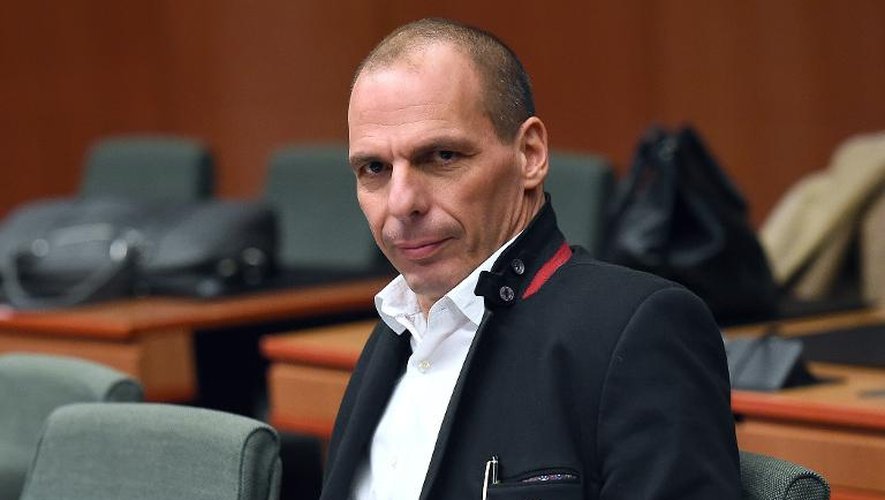 Le ministre  grec des Finances, Yanis Varoufakis, le 20 février 2015, lors de la réunion de l'Eurogroupe à Bruxelles