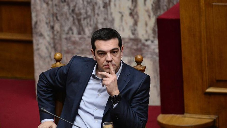 Le Premier ministre grec Alexis Tsipras au Parlement à Athènes le 18 février 2015