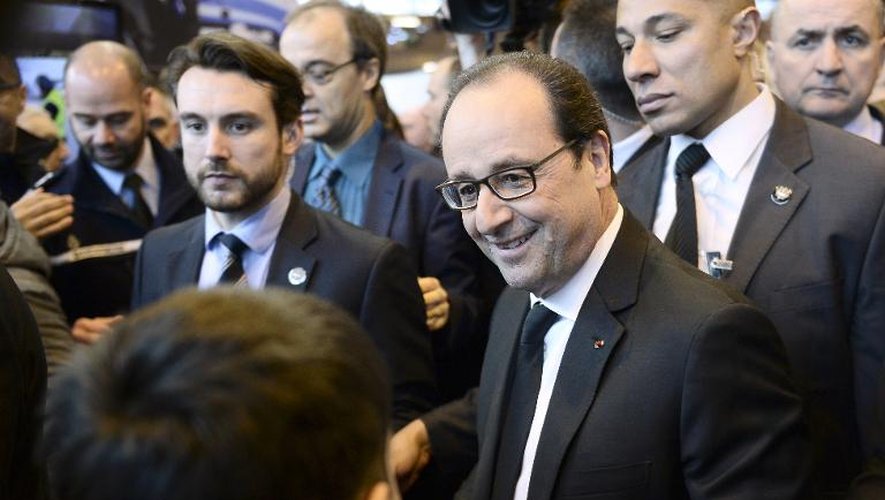 François Hollande au Salon de l'agriculture à Paris le 21 février 2015
