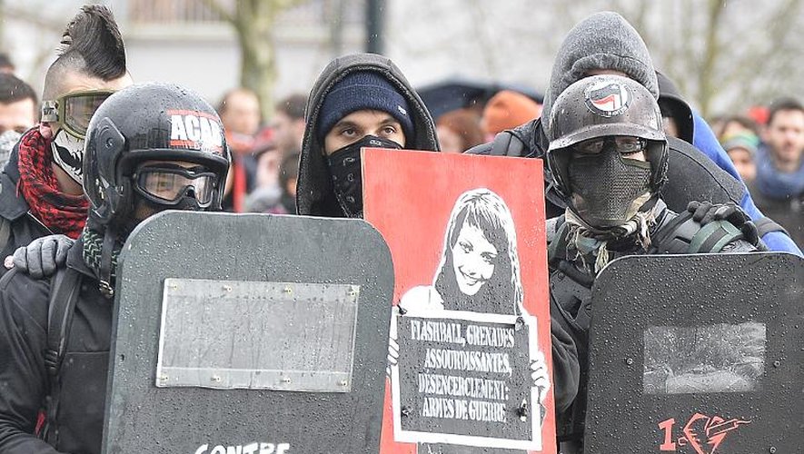 Manifestants à Nantes, le 21 février 2015