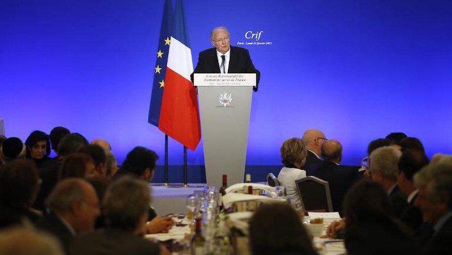 Roger Cukierman lors de son discours au 30e dîner  annuel du Crif le 23 février 2015 à Paris