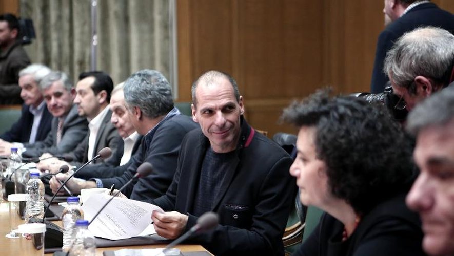 Le ministre grec des Finances Yanis Varoufakis lors du Conseil des ministres le 21 février 2014 à Athènes