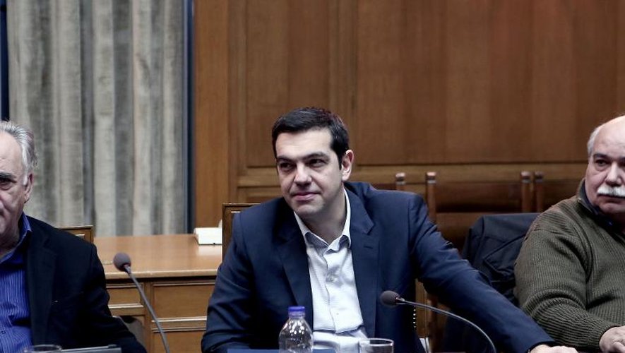 Le Premier ministre grec Alexis Tsipras lors du conseil des ministres le 21 février 2015 à Athènes