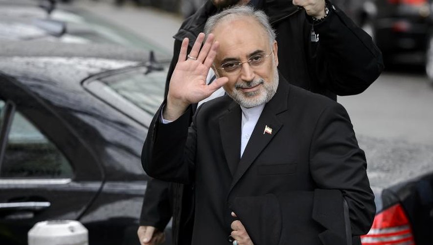 Le chef de l'Organisation iranienne de l'énergie atomique (OIEA), Ali Akbar Salehi quitte la rencontre le 23 février 2015 à Genève
