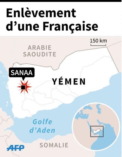 Localisation de Sanaa au Yémen où une Française a été enlevée