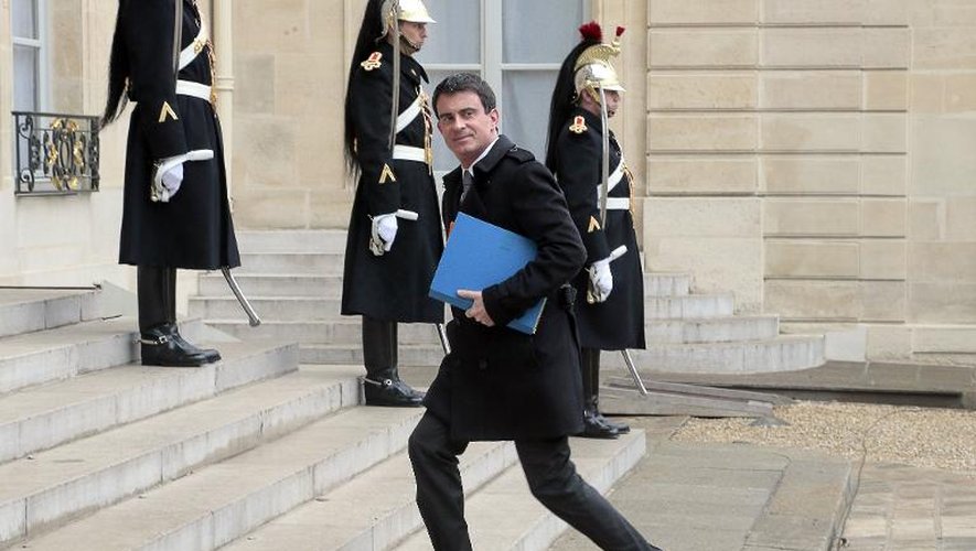 Le Premier ministre Manuel Valls à l'Elysée le 24 février 2015