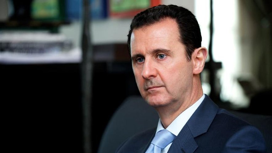 Le président syrien Bachar al-Assad donne une interview le 15 janvier 2015 à Damas