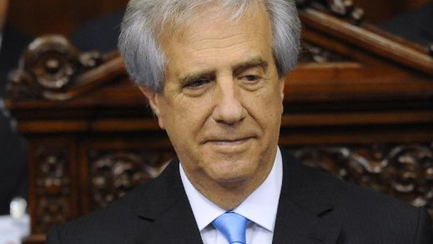 Le nouveau président uruguayen Tabaré Vazquez au Congrès de Montevideo, le 1er mars 2015