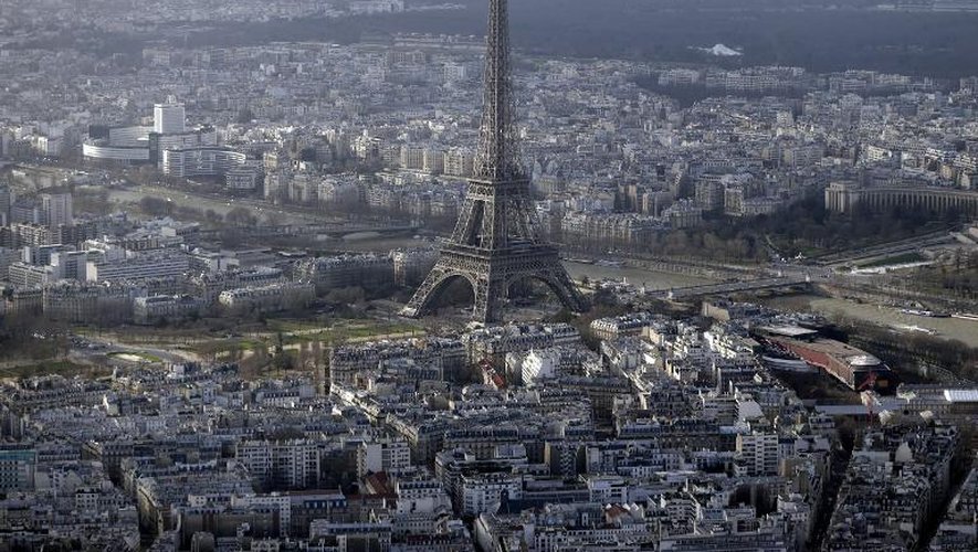 Vue aérienne de Paris, le 11 janvier 2015.
